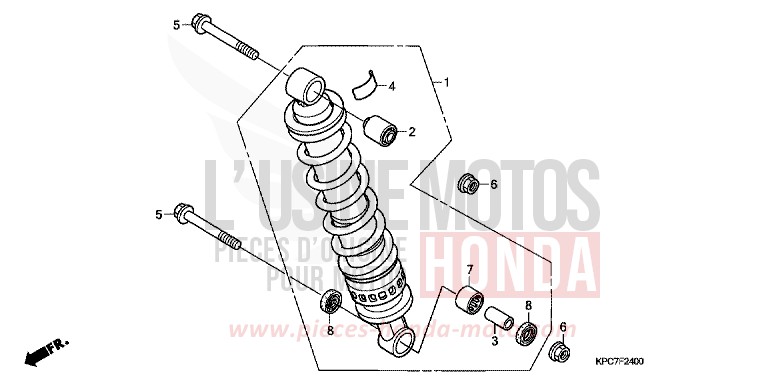 KISSEN, HINTEN von Varadero 125 PEARL CONCOURS BLACK (NHA65) von 2011